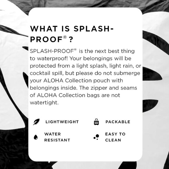 ALOHA Collection—Mid Pouch—Monstera Monochrome—Hawaii Beach & Travel Pouch *NWT* - Picture 8 of 8